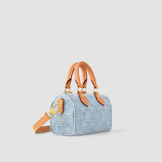 Louis Vuitton Denim Blauw Nano Speedy M11212