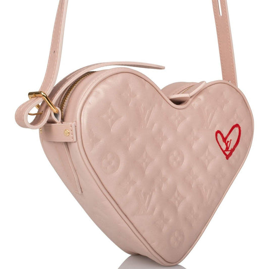 Louis Vuitton Fall In Love Heart Tas Embossed Monogram Light Roze Lambskin