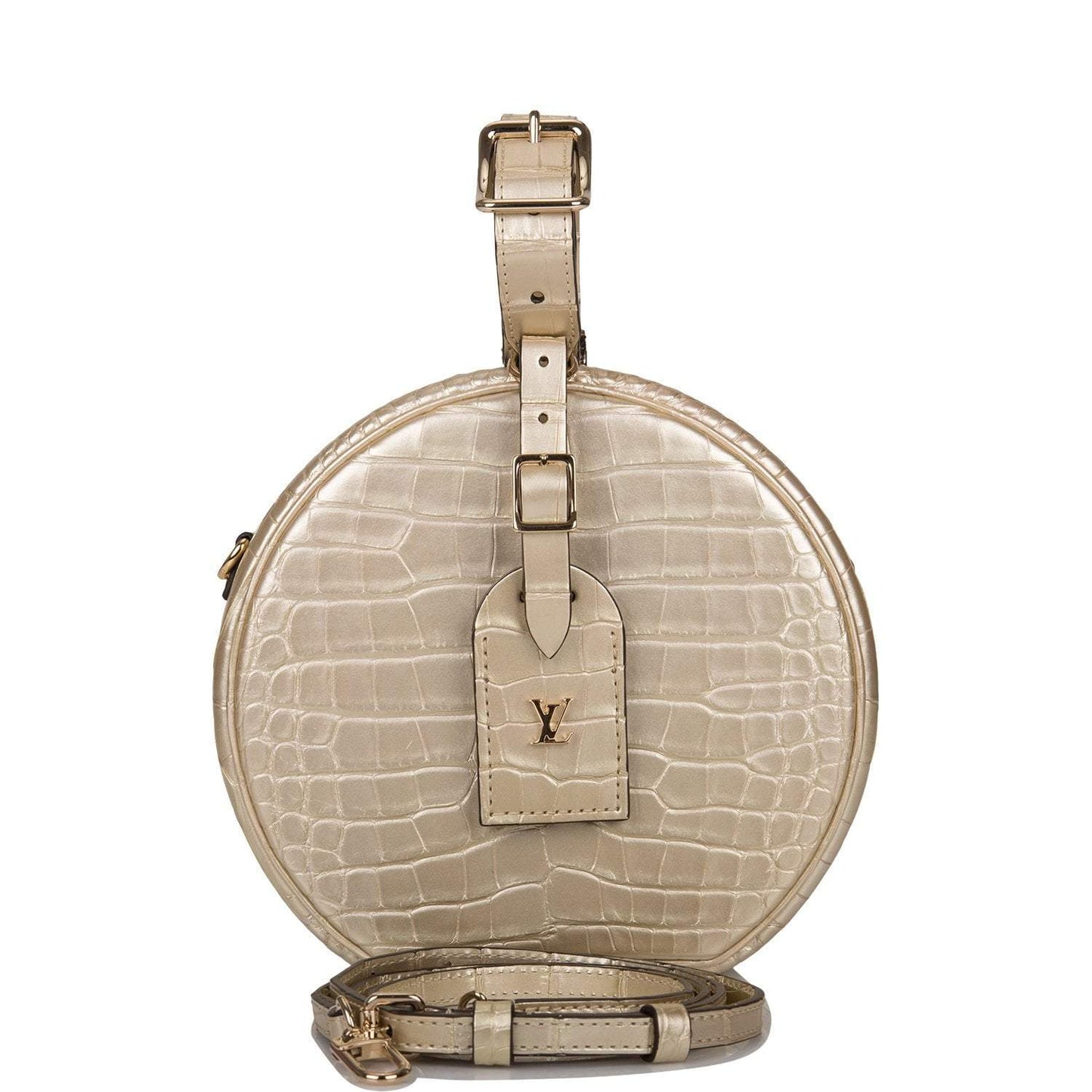 Louis Vuitton Goud Matte Alligator Petite Boite Chapeau