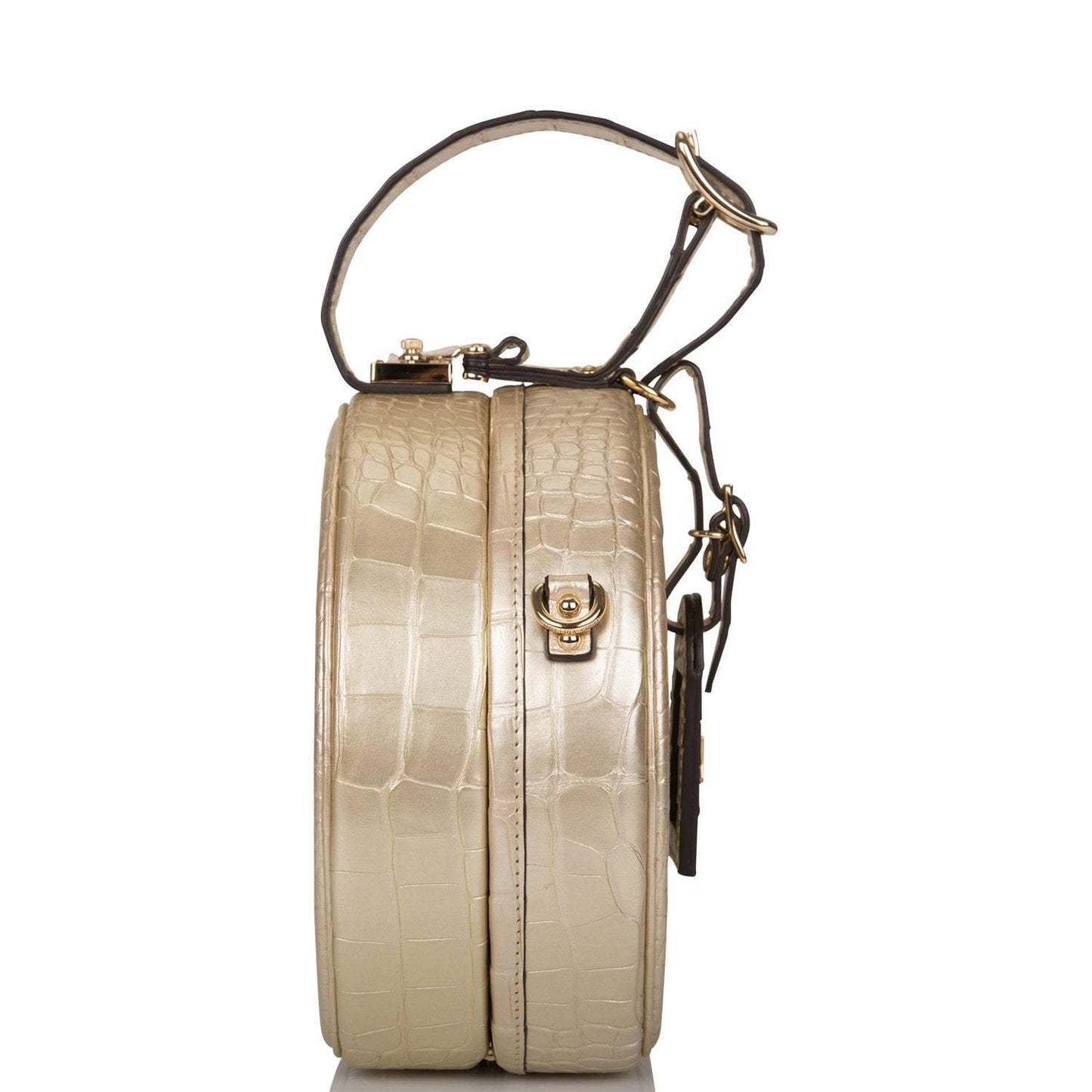 Louis Vuitton Goud Matte Alligator Petite Boite Chapeau