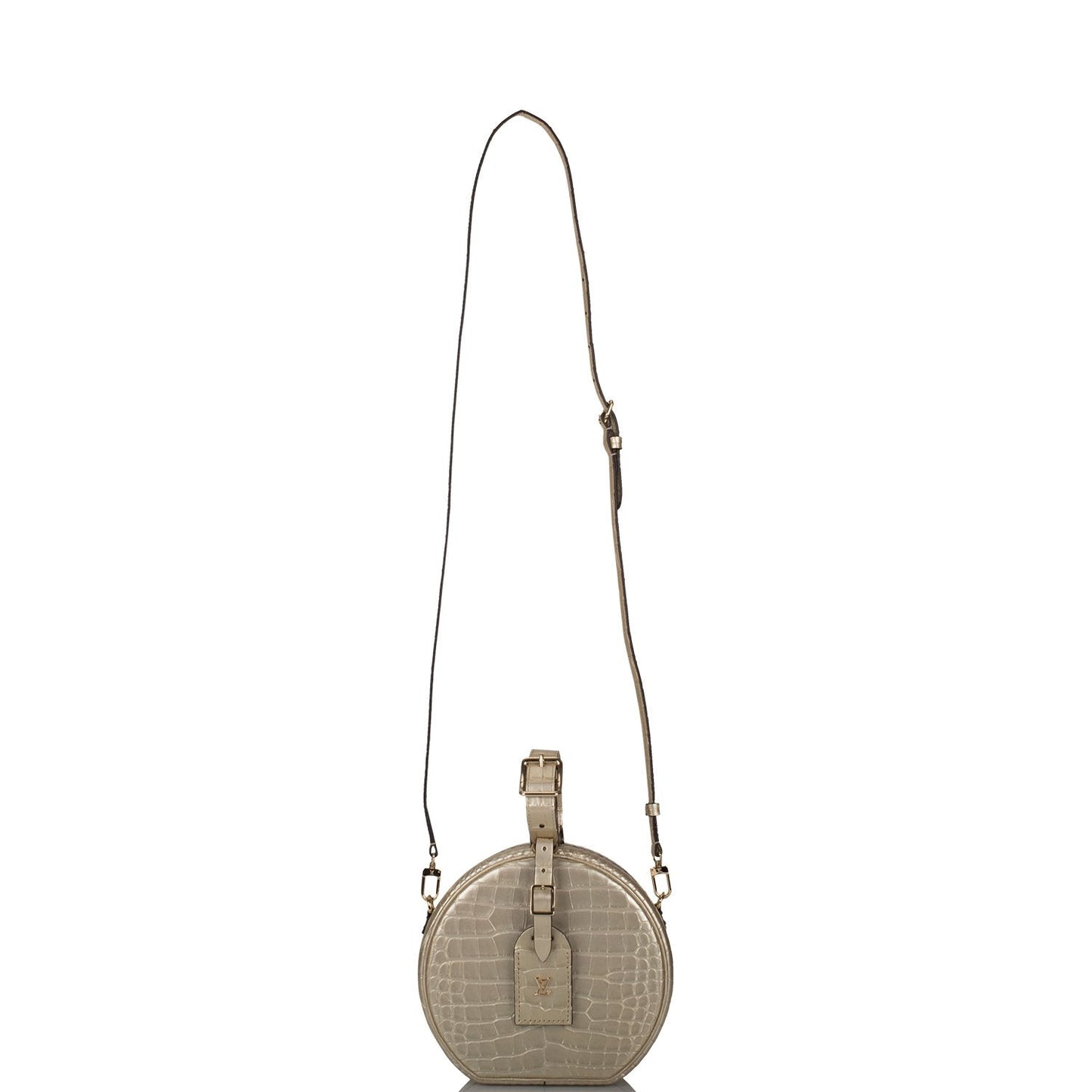 Louis Vuitton Goud Matte Alligator Petite Boite Chapeau