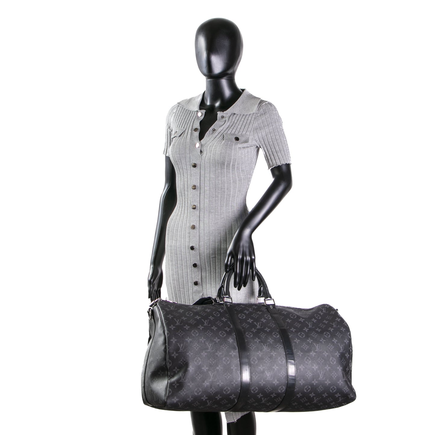 LOUIS VUITTON Keepall Bandouliere 55 Monogram Eclipse- OUTLET FINAL SALE