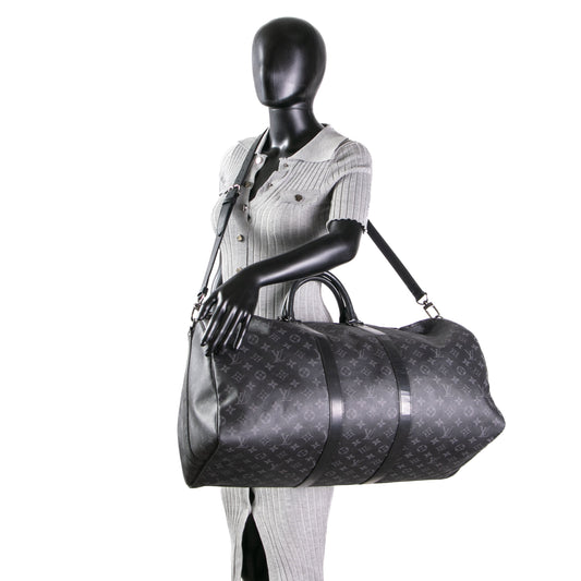 LOUIS VUITTON Keepall Bandouliere 55 Monogram Eclipse- OUTLET FINAL SALE
