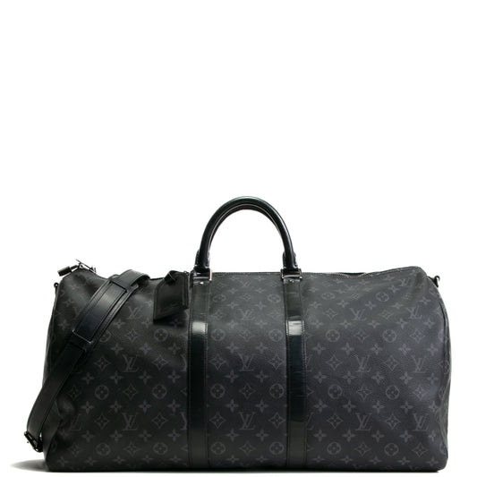 LOUIS VUITTON Keepall Bandouliere 55 Monogram Eclipse- OUTLET FINAL SALE