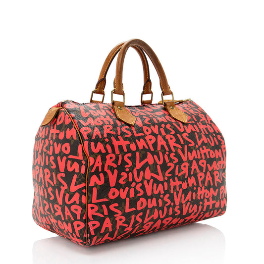 Louis Vuitton Limited Edition Monogram Graffiti Speedy 30 Satchel