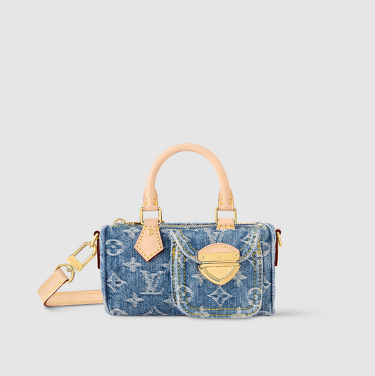 Louis Vuitton Denim Blauw Nano Speedy M82950