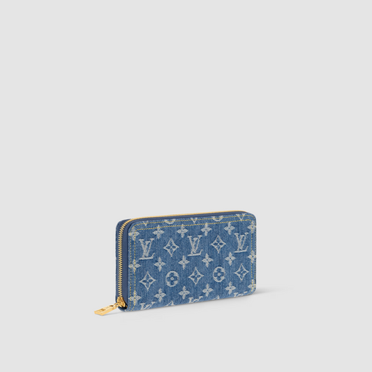 Louis Vuitton Denim Blauw Zippy Portemonnee M82958