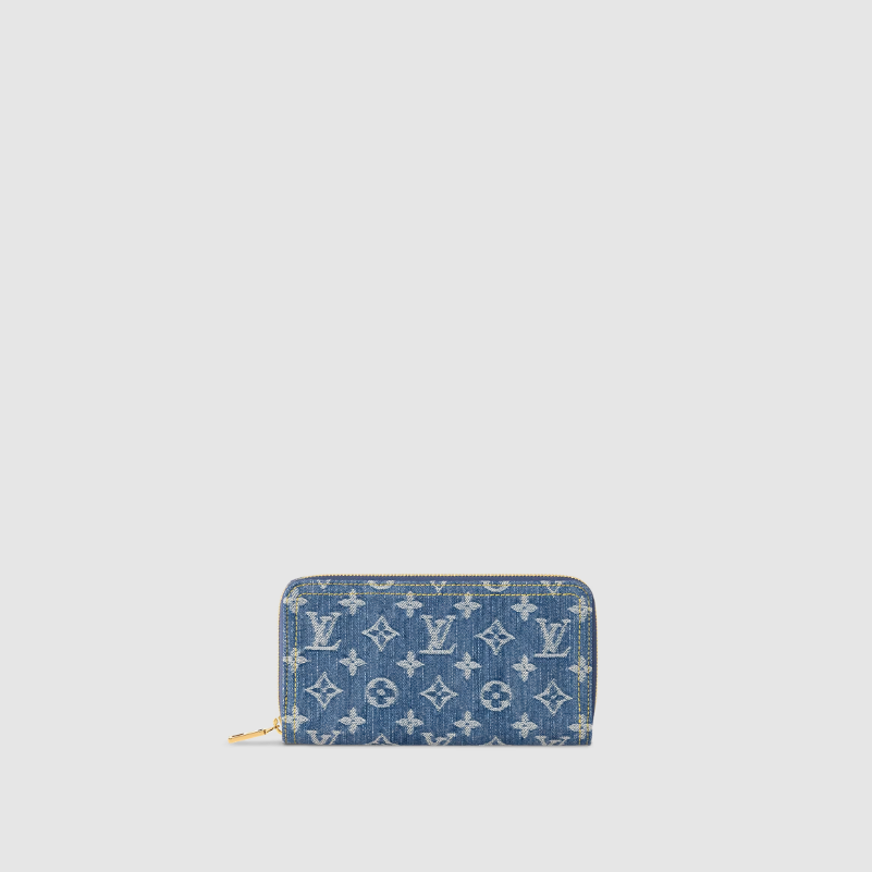 Louis Vuitton Denim Blauw Zippy Portemonnee M82958