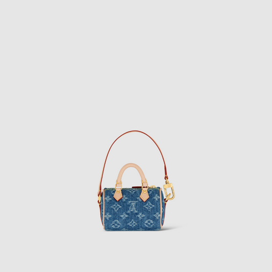 Louis Vuitton Denim Micro Speedy Tas Charm M01701