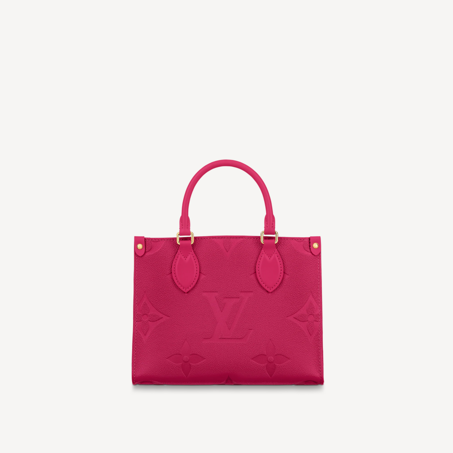 Fuchsia Embossed Grained Leer On-the-Go Shopper Tas, PM Size