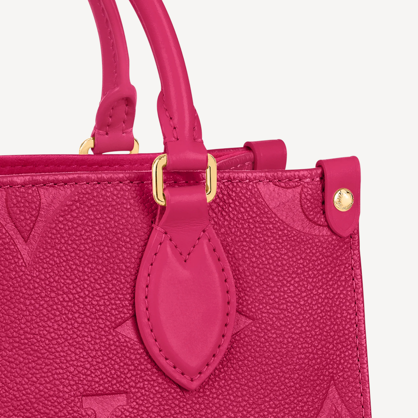 Fuchsia Embossed Grained Leer On-the-Go Shopper Tas, PM Size