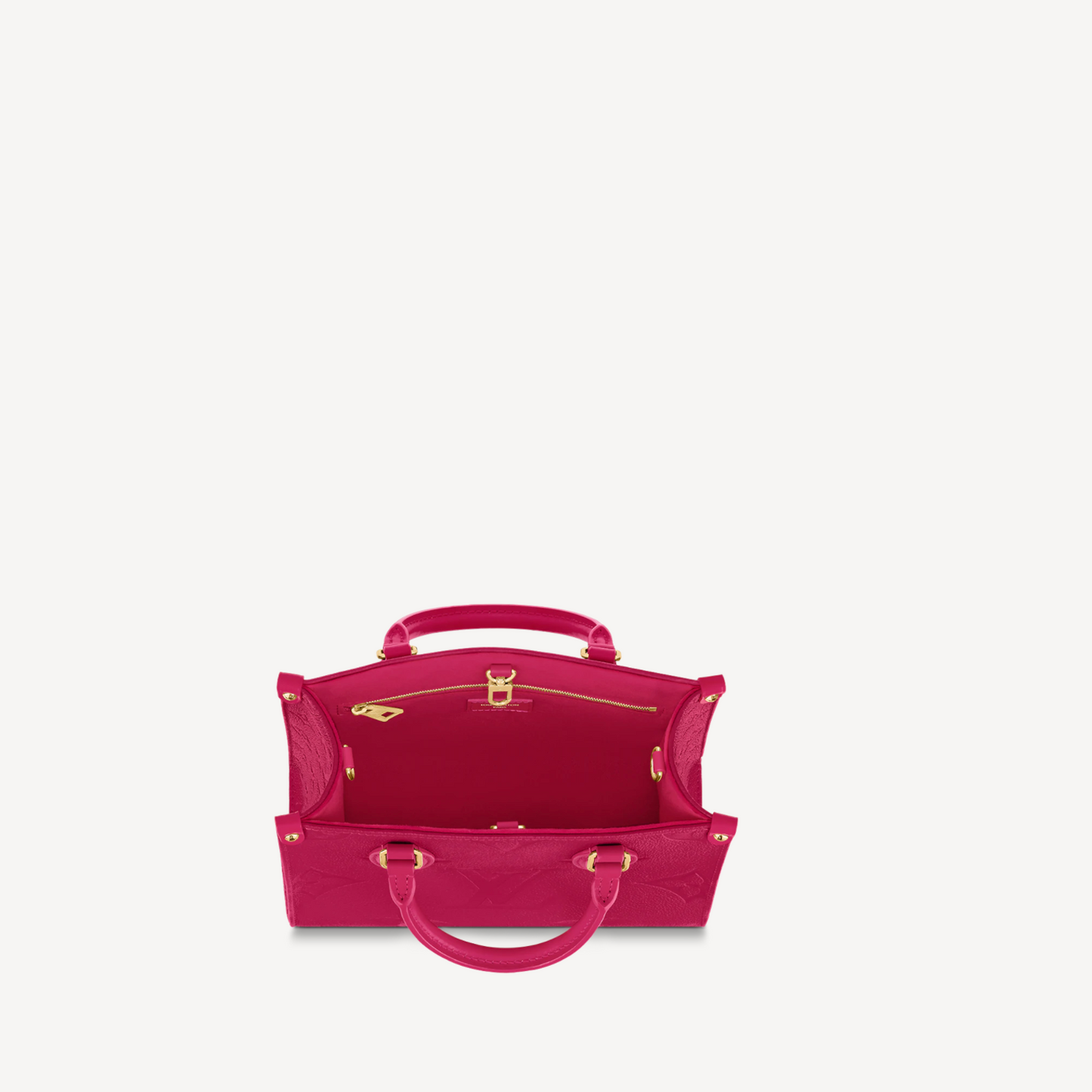 Fuchsia Embossed Grained Leer On-the-Go Shopper Tas, PM Size
