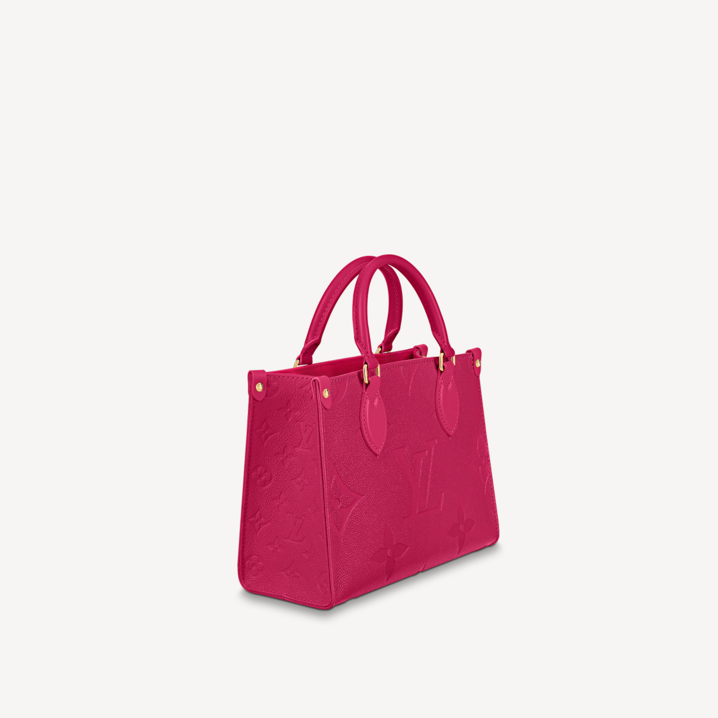 Fuchsia Embossed Grained Leer On-the-Go Shopper Tas, PM Size