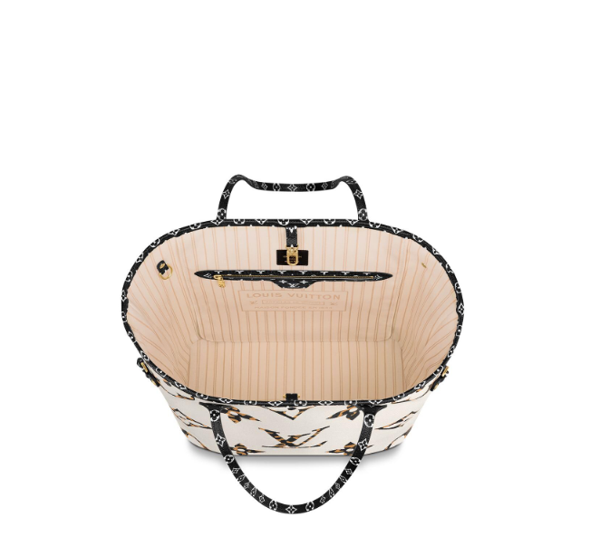 Louis Vuitton Giant Jungle Monogram Neverfull Ivoire with Etui M44716