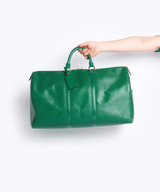 LOUIS VUITTON Epi Keepall 50 Boston Tas Groen VI0934
